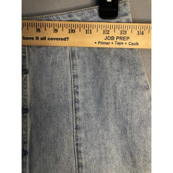 PACSUN Button Up Mini Jean Skirt Womens Size 26 Light Wash Blue Denim - Picture 7 of 9